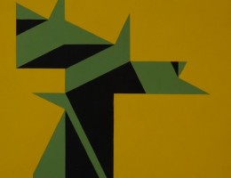 Compositie in zwart, groen en geel, variatie 2, 2021