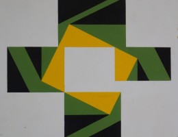 Compositie in zwart, groen en geel, variatie 4
