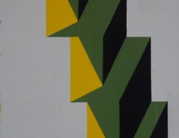 Compositie in zwart, groen en geel, variatie 3
