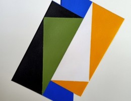 Compositie in blauw, geel, groen, zwart en wit,2021